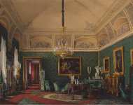 Hau Edward Petrovich Interiors of the Winter Palace. The First Reserved Apartment. The Small Study of Grand Princess Maria Nikolayevna - Hermitage